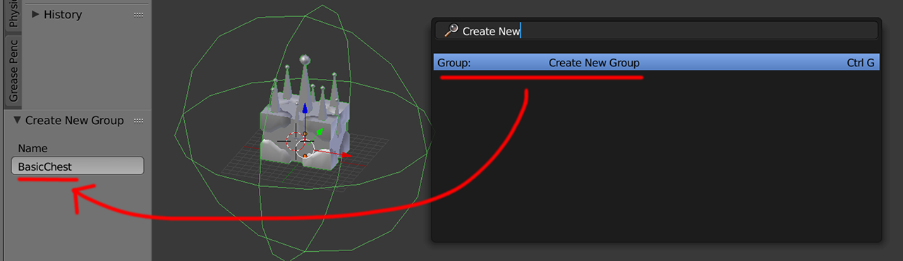 Grouping in blender.